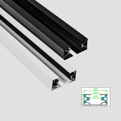 AC110-248V 2 ওয়্যার ফ্ল্যাট কপার স্পটলাইট রেল সিস্টেম কালো সাদা রঙ