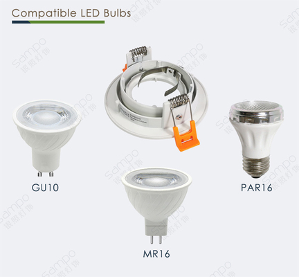 Mr16 G5.3 Gu10 বাল্ব Recessed ডাউনলাইট হাউজিং ডাই কাস্টিং অ্যালুমিনিয়াম হাউজিং