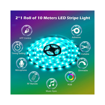 সজ্জার জন্য OEM SMD 5050 RGB স্মার্ট LED স্ট্রিপ হালকা জলরোধী