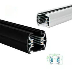 OEM ODM কালো LED ট্র্যাক রেল 43-34mm চার তার এবং তিনটি সার্কিট