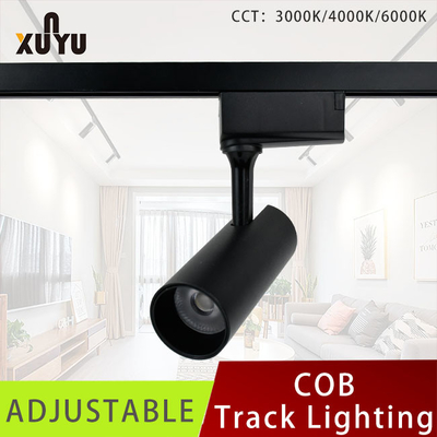 কালো / সাদা অ্যালুমিনিয়াম সামঞ্জস্যযোগ্য LED ট্র্যাক আলো 80LM/W