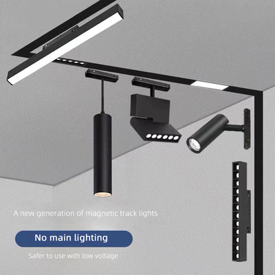 এমবেডেড কোব লিনিয়ার গ্রিল লাইট LED 48V ম্যাগনেটিক ট্র্যাক হালকা কালো সাদা